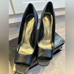 Nine West Black Peep-Toe Heels